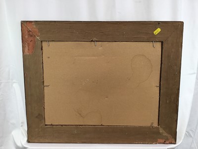 Lot 26 - Continental School 20th century oil on canvas laid on wood board, A Prize Pig in a Sty