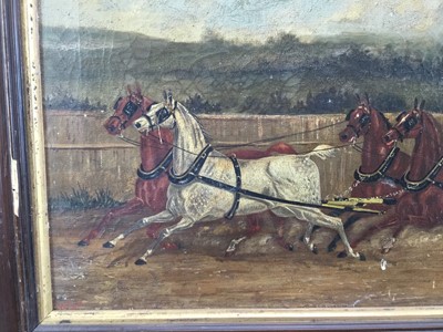 Lot 27 - Manner of John Charles Maggs, oil on canvas, A Coaching Scene, 32cm x 47cm, framed