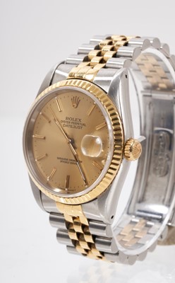 Lot 866 - Gentlemen's Rolex DateJust wristwatch reference 16233 with papers