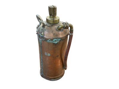 Lot 945 - Vintage copper fire extinguisher stamped 23502 near base, approximately 50cm in height.