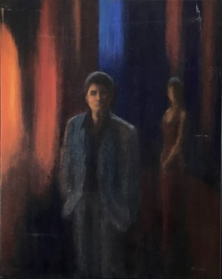 Lot 456 - John Britton (Contemporary): acrylic on canvas, He Dreamnt that he was still 21, 61x76.5cm