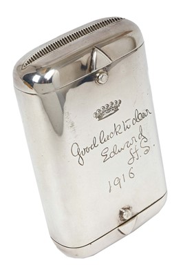 Lot 8 - First World War British officer's and aristocrat's silver combined double ended cigarette case and Vesta case