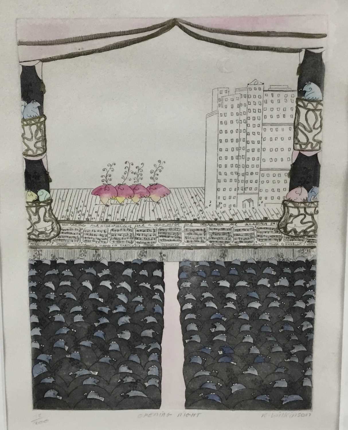Lot 136 - K.Wilkinson: lithograph, Opening night, signed and numbered in pencil, 24x32cm