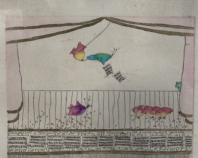 Lot 137 - K.Wilkinson (20th century): lithograph, Rehearsal, signed and numbered in pencil, 24x32cm