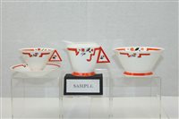 Lot 2182 - Art Deco Shelley Vogue teaware with orange...