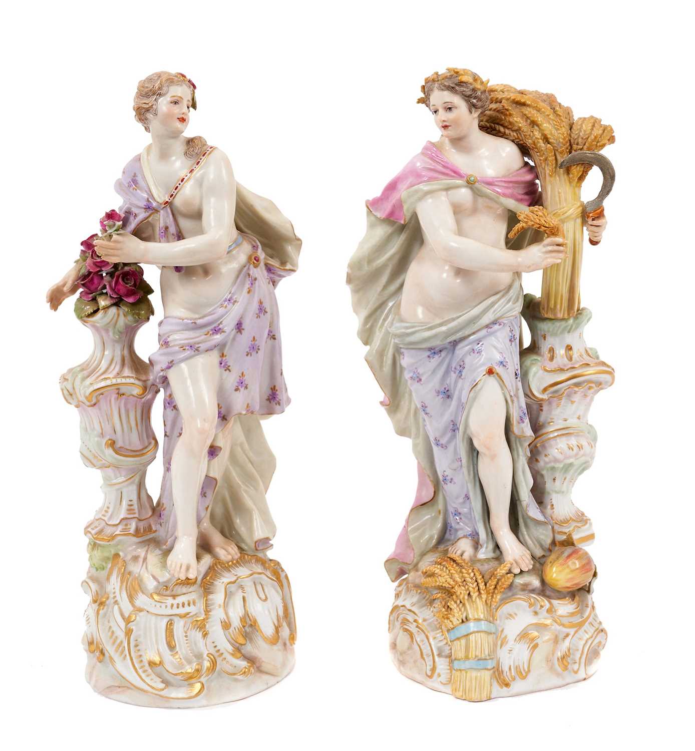Lot 286 - Pair Meissen figures