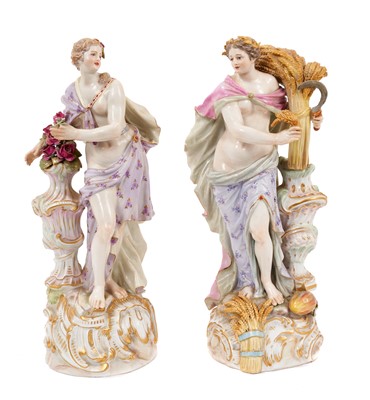 Lot 286 - Pair Meissen figures
