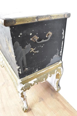 Lot 1567 - Fine early 18th Chinese lacquer chest on gilt stand