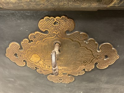 Lot 1567 - Fine early 18th Chinese lacquer chest on gilt stand