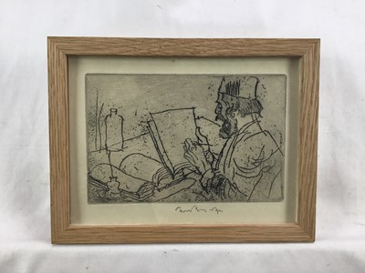 Lot 11 - Sir Frank Brangwyn (1867-1956) signed etching from 'L'Ombre de la Croix', 1931, in glazed frame, 12.5cm x 17cm Provenance: Goldmark Gallery, Rutland