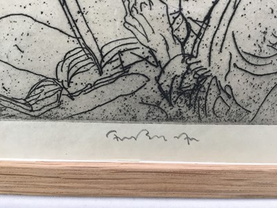 Lot 11 - Sir Frank Brangwyn (1867-1956) signed etching from 'L'Ombre de la Croix', 1931, in glazed frame, 12.5cm x 17cm Provenance: Goldmark Gallery, Rutland