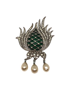 Lot 37 - 1960s Dior paste set brooch