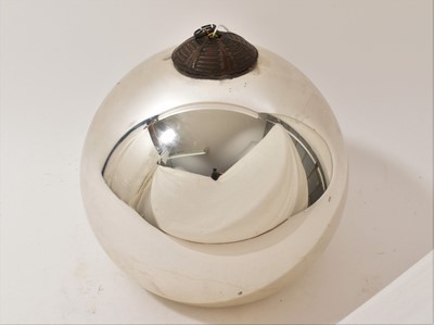 Lot 976 - Large Victorian mercury glass witches ball with flat bottom, approximately 22cm in height