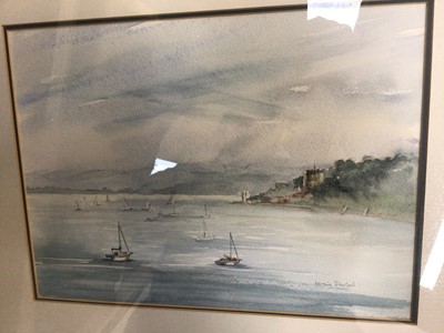 Lot 468 - Loraine Sherlock watercolour study of Brownsea Island, Poole, Dorset, 25 x 34cm