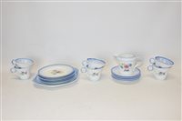 Lot 2141 - Shelley tea set with blue banding and floral...