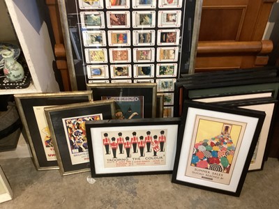 Lot 297 - Lot framed reproduction vintage transport posters and sundry pictures