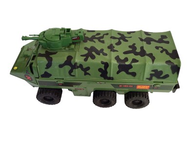 Lot 92 - Palitoy Action Man Action Force Z Force Armoured Troop Carrier with revolving turret (constructed), with flatten box (1)