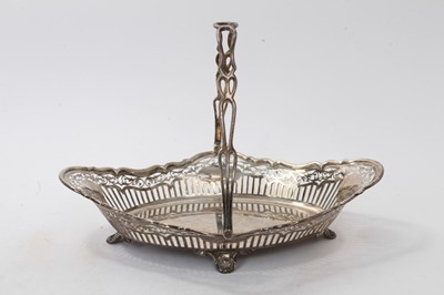 Lot 440 - Edwardian silver swing handled bread basket