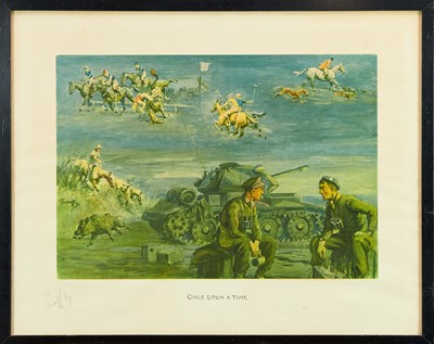 Lot 1278 - *Snaffles, Charles Johnson Payne (1884-1967) signed coloured print - Once Upon A Time, signed in pencil with snaffle blindstamp, 49cm x 62cm, in glazed frame 
Provenance: Malcolm Innes Gallery