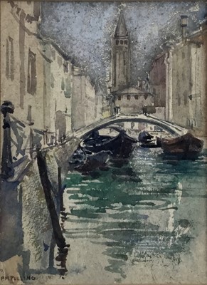 Lot 82 - Phyllis Mary Pulling (1892-1949) watercolour - Venetian Canal, signed, 23cm x 17cm in glazed frame