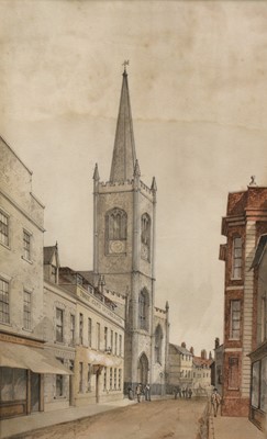 Lot 1233 - Edward Pocock (1843-1905) pencil and watercolour - The Three Cup's Tavern & Hotel, Harwich, signed, 41cm x 25.5cm, in glazed frame