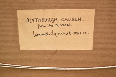Lot 1001 - *Leonard Russell Squirrell (1893-1979) watercolour - Blythburgh Church, signed, titled verso, 20.5cm x 33cm, in glazed gilt frame