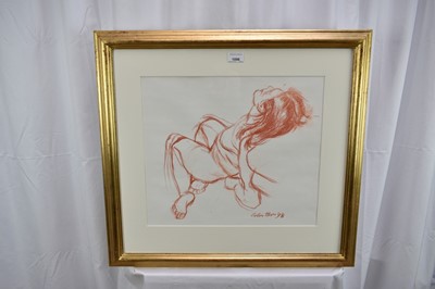 Lot 124 - *Colin Moss (1914-2005) red chalk - Reclining Figure, signed and dated '98, 39cm x 44.5cm, in glazed gilt frame