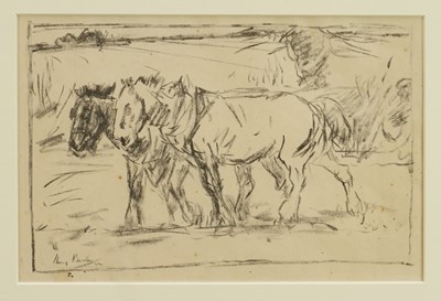 Lot 1101 - Harry Becker (1865-1928) lithograph - Pair of Horses, 16cm x 24cm, in glazed frame