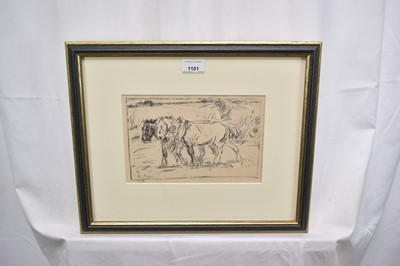 Lot 1101 - Harry Becker (1865-1928) lithograph - Pair of Horses, 16cm x 24cm, in glazed frame