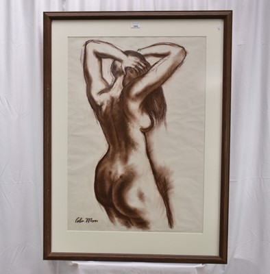 Lot 1095 - *Colin Moss (1914-2005) brown chalk - Female Nude, signed, 83cm x 58cm, in glazed frame