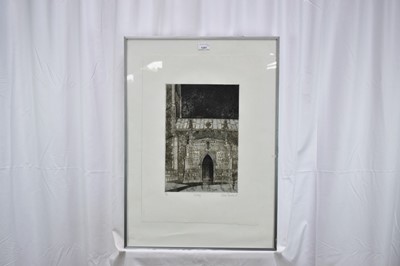 Lot 1341 - *Valerie Thornton (1931-1991) two limited edition aquatints - Kersey, signed and dated '85, 33/70 and Horseman, Fidenza, signed and dated '85, 32/75 in glazed frames