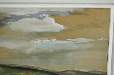 Lot 1420 - *Rowland Suddaby (1912-1972) watercolour - Downland Landscape, signed, 37cm x 64cm, in glazed frame 
Provenance: Adam Gallery, Bath