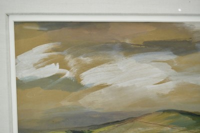 Lot 1420 - *Rowland Suddaby (1912-1972) watercolour - Downland Landscape, signed, 37cm x 64cm, in glazed frame 
Provenance: Adam Gallery, Bath