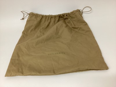 Lot 2077 - Burberry gold silky fabric with black leather and canvas trims, black logo lining and soft dust bag.