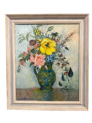 Lot 1468 - *Mary Millar Watt (1924-2023), oil on canvas, still life of May flowers, signed, 61 x 51cm, framed