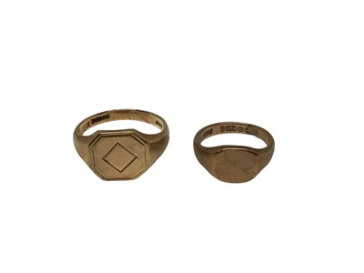 Lot 2 - Two 9ct gold signet rings