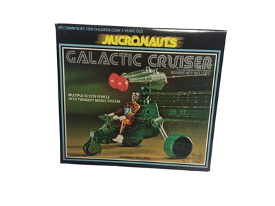 Lot 303 - Mego Corps Micronauts c1977, plus Lion Rock Limited Micronauts Ultronic Scooter No.71030A, Crater Cruncher No.71031A, Photon Sled No.71032A & Warp Racer No.70133A...