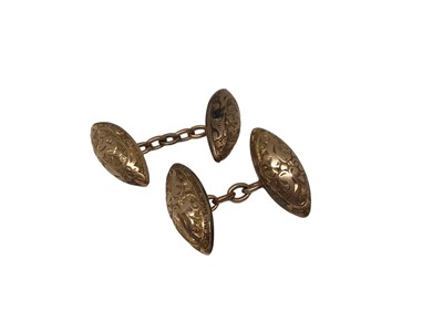 Lot 34 - Pair 10ct gold cufflinks
