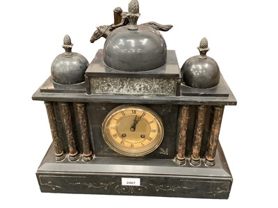 Lot 2467 - Black slate clock
