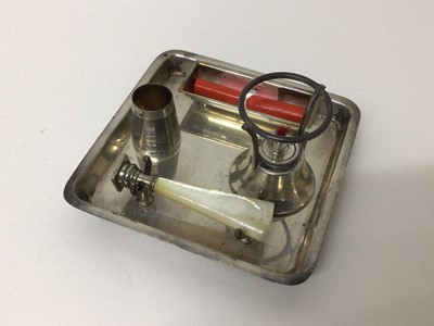 Lot 12 - Silver desk seal compendium