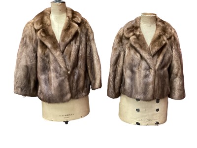 Lot 2101 - Mid 20th century furs including two short mink jackets, squirrel fur coat and musquash fur coat.