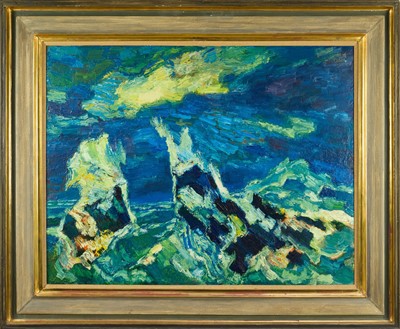 Lot 994 - Albert Houthuessen (1903-1973), acrylic on canvas, acrylic on board, large landscape