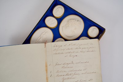 Lot 985 - 19th century Grand Tour stacking set of plaster intaglios