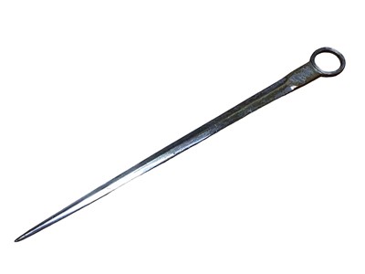 Lot 44 - Georgian silver meat skewer with engraved crest