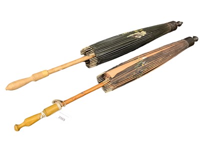 Lot 2569 - Near pair of Japanese parasols