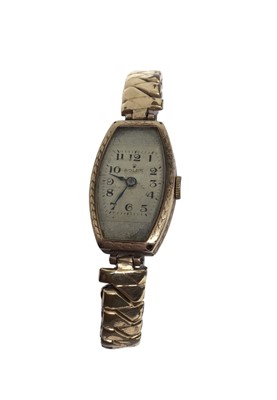 Lot 30 - Rolex 9ct gold cased ladies vintage wristwatch on a replacement gold plated expandable bracelet