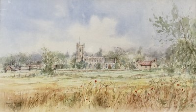 Lot 6 - Terry Jeffrey two watercolours - Stratford St Mary and Mistley, both signed, 24cm x 41cm and 26cm x 29cm, in glazed frames