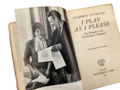 Lot 1571 - Humphrey Lyttelton - I play as I please, memoirs of an Old Etonian Trumpet Player, 1954 reprint, signed by the author and his band in 1955, with dust jacket