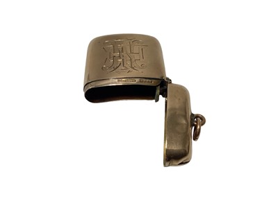 Lot 2 - Late Victorian gold 9ct Vesta case with engraved monogram ( Birmingham 1898) 40 x 34 mm, 16.45grams