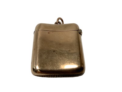 Lot 2 - Late Victorian gold 9ct Vesta case with engraved monogram ( Birmingham 1898) 40 x 34 mm, 16.45grams